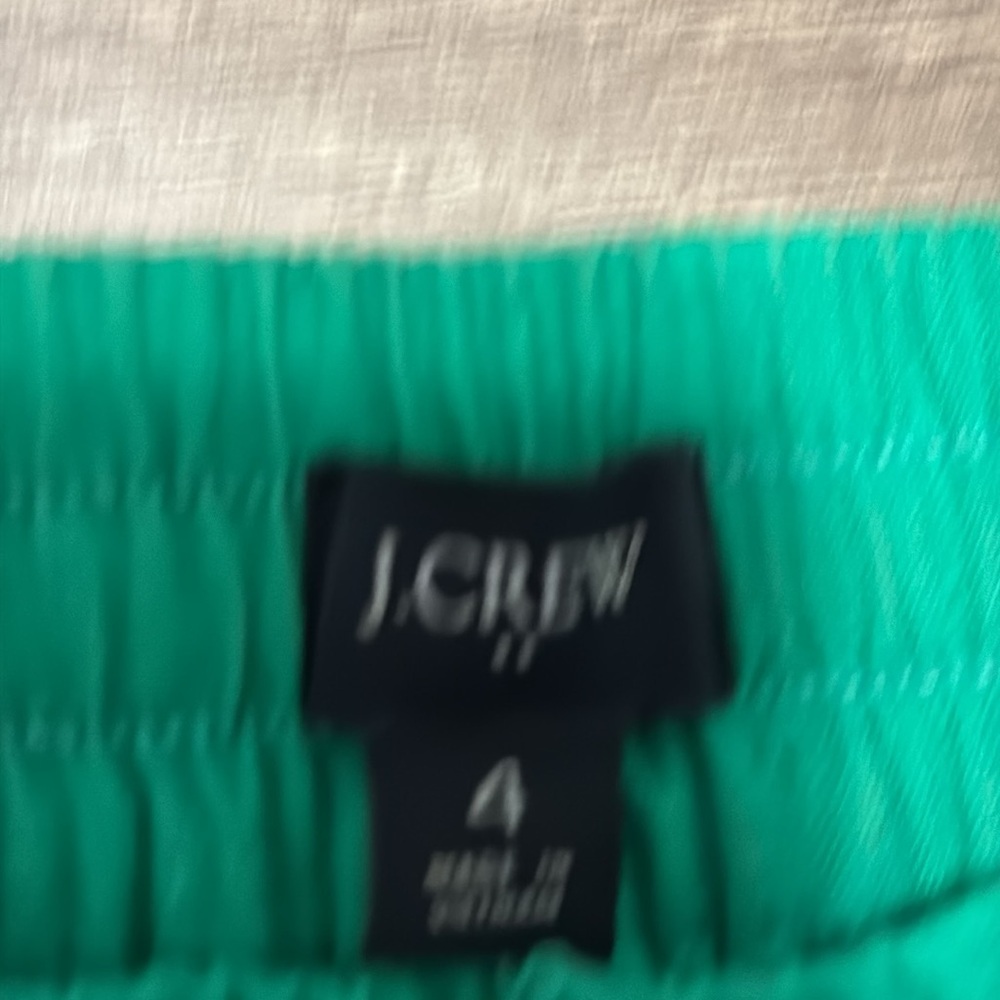 J.Crew pants women’s‎ NWT 4 green cotton linen blend lightweight capri pull on - Picture 7 of 9
